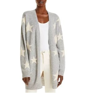 Chelsea & Theodore NEW Cashmere Grey Cardigan with Stars  Size Large